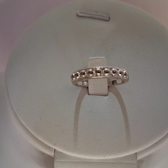 Sterling Silver 925 Textured Raised Bumps Size 9 Minimalist Band Ring - Picture 2 of 6